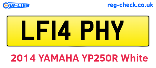 LF14PHY are the vehicle registration plates.