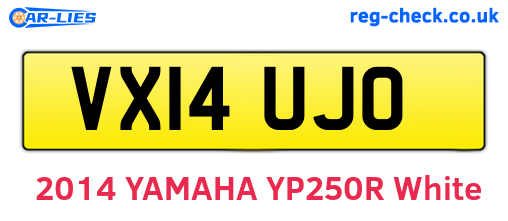 VX14UJO are the vehicle registration plates.
