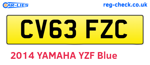 CV63FZC are the vehicle registration plates.