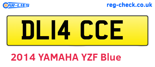 DL14CCE are the vehicle registration plates.