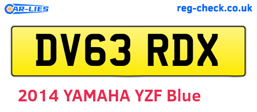 DV63RDX are the vehicle registration plates.