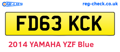 FD63KCK are the vehicle registration plates.