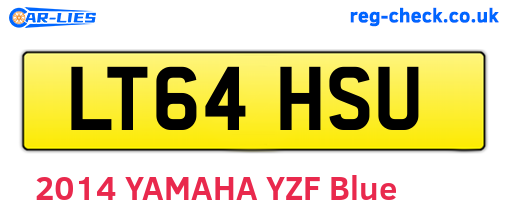 LT64HSU are the vehicle registration plates.