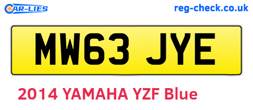 MW63JYE are the vehicle registration plates.