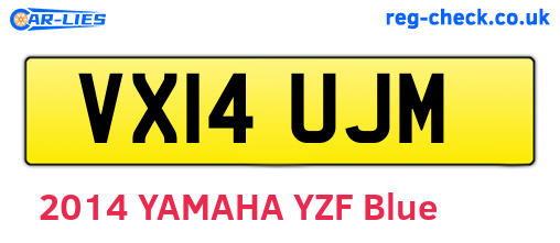 VX14UJM are the vehicle registration plates.