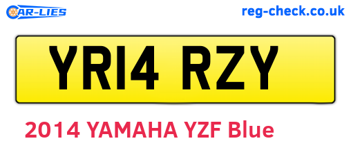 YR14RZY are the vehicle registration plates.