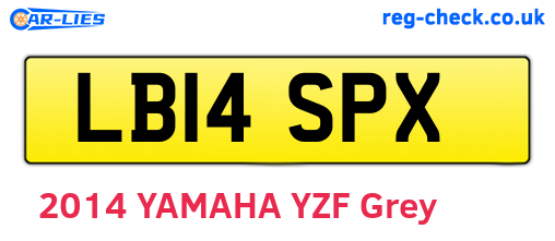 LB14SPX are the vehicle registration plates.