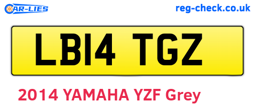 LB14TGZ are the vehicle registration plates.