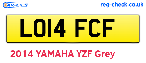 LO14FCF are the vehicle registration plates.