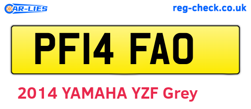 PF14FAO are the vehicle registration plates.