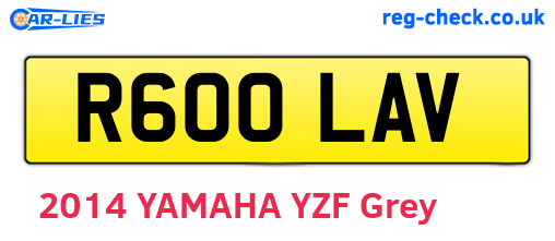 R600LAV are the vehicle registration plates.