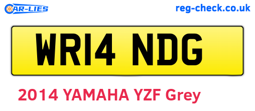 WR14NDG are the vehicle registration plates.
