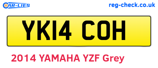 YK14COH are the vehicle registration plates.