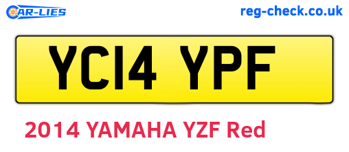 YC14YPF are the vehicle registration plates.
