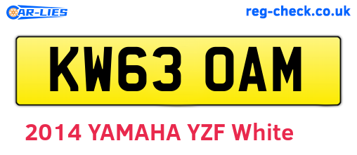 KW63OAM are the vehicle registration plates.