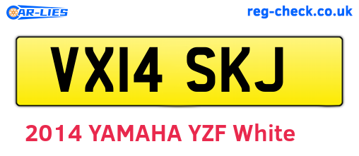 VX14SKJ are the vehicle registration plates.