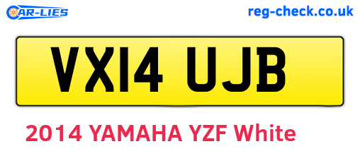 VX14UJB are the vehicle registration plates.
