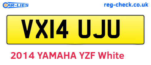VX14UJU are the vehicle registration plates.