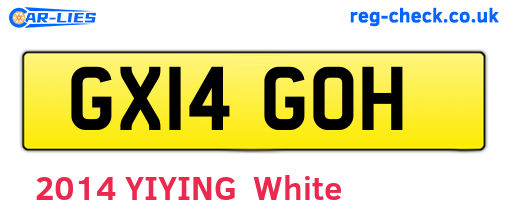 GX14GOH are the vehicle registration plates.