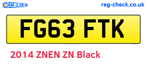 FG63FTK are the vehicle registration plates.