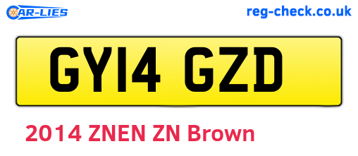 GY14GZD are the vehicle registration plates.