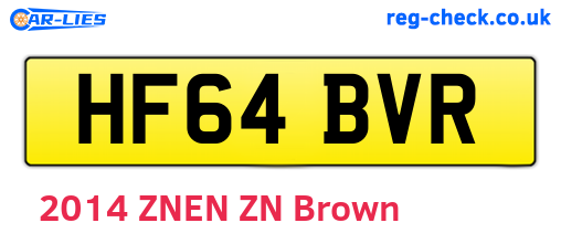 HF64BVR are the vehicle registration plates.