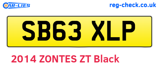 SB63XLP are the vehicle registration plates.