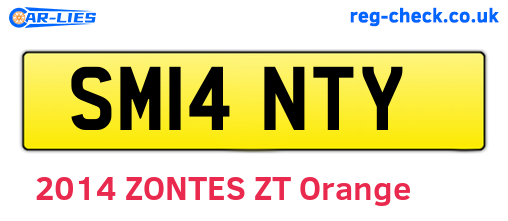 SM14NTY are the vehicle registration plates.