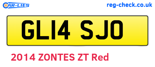 GL14SJO are the vehicle registration plates.