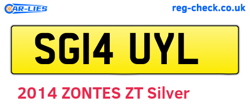 SG14UYL are the vehicle registration plates.
