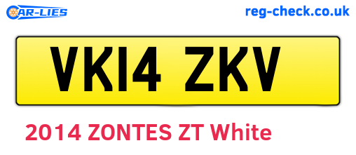 VK14ZKV are the vehicle registration plates.