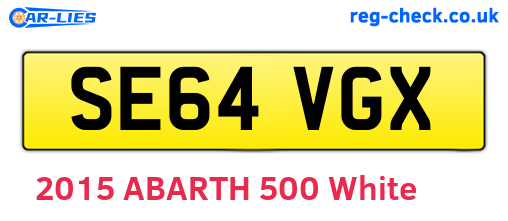SE64VGX are the vehicle registration plates.
