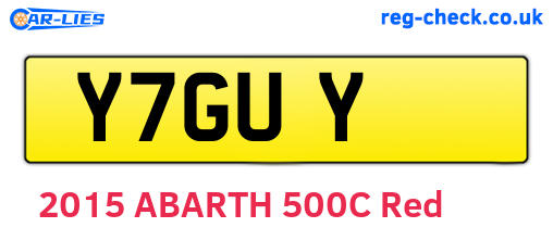 Y7GUY are the vehicle registration plates.