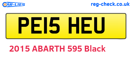 PE15HEU are the vehicle registration plates.