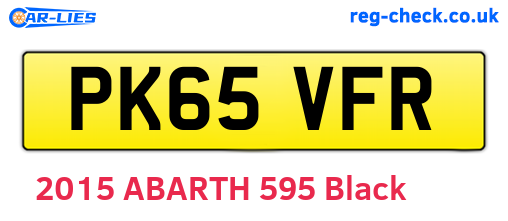 PK65VFR are the vehicle registration plates.