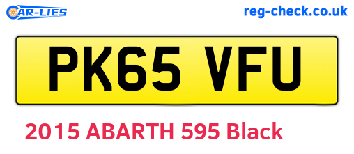 PK65VFU are the vehicle registration plates.