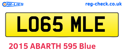 LO65MLE are the vehicle registration plates.