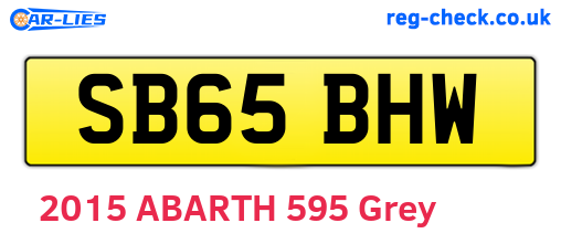 SB65BHW are the vehicle registration plates.