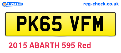 PK65VFM are the vehicle registration plates.
