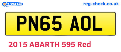 PN65AOL are the vehicle registration plates.