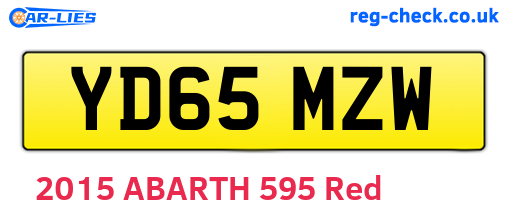 YD65MZW are the vehicle registration plates.