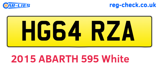 HG64RZA are the vehicle registration plates.