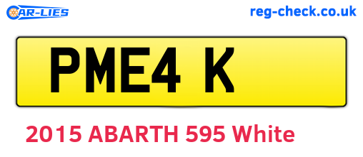 PME4K are the vehicle registration plates.