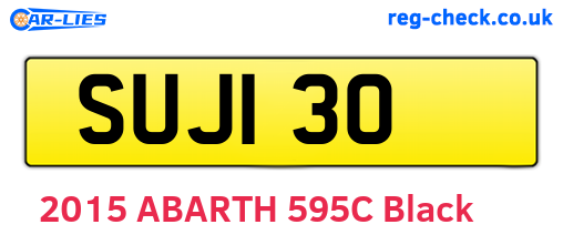 SUJ130 are the vehicle registration plates.