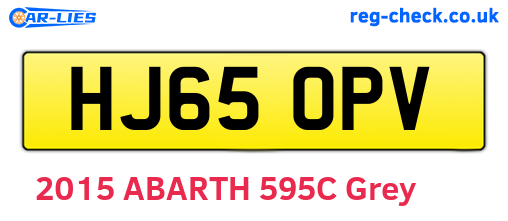HJ65OPV are the vehicle registration plates.