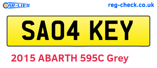 SA04KEY are the vehicle registration plates.