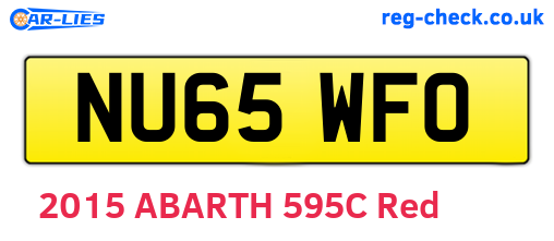 NU65WFO are the vehicle registration plates.