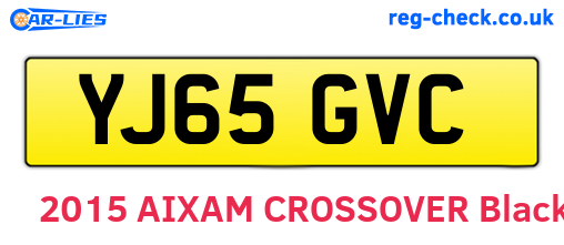 YJ65GVC are the vehicle registration plates.