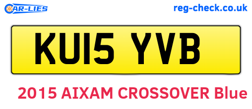 KU15YVB are the vehicle registration plates.