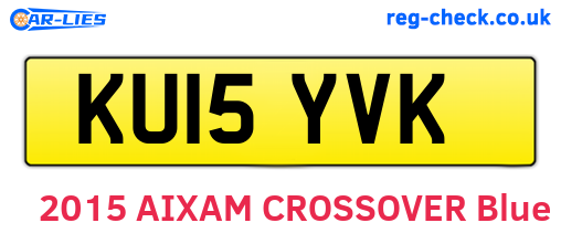 KU15YVK are the vehicle registration plates.